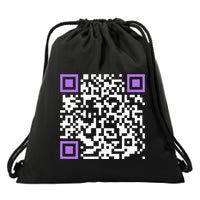 Unique Qrcode With Humorous Hidden Message Drawstring Bag