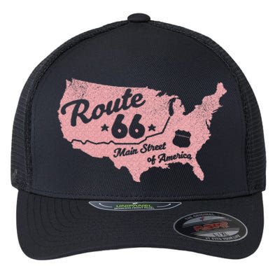 USA Route 66 Main Street Of America  Flexfit Unipanel Trucker Cap