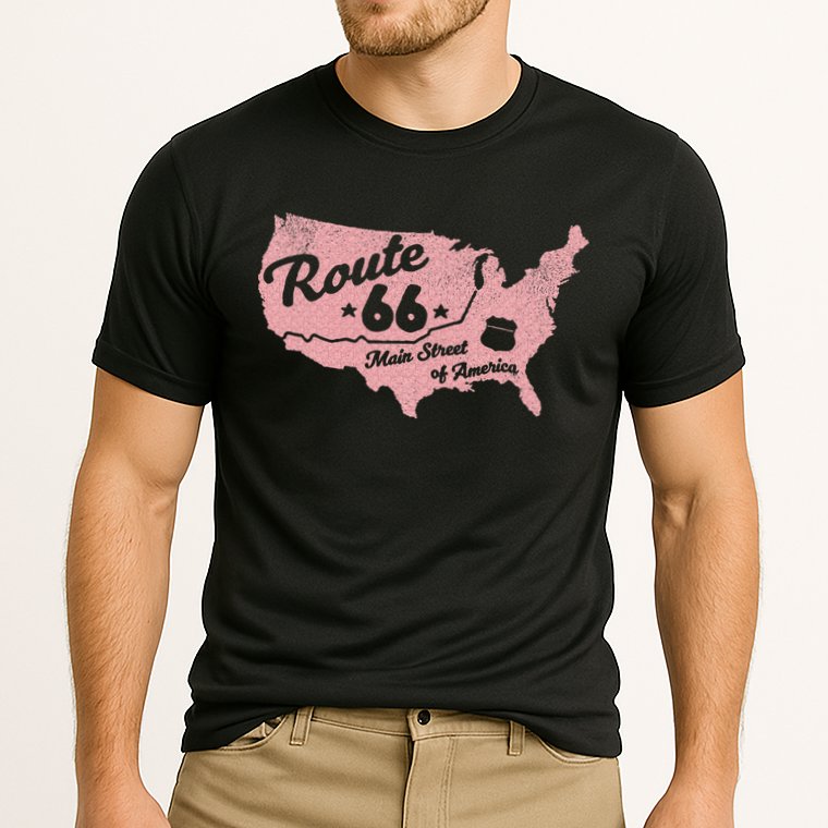 USA Route 66 Main Street Of America  Cooling Performance Crew T-Shirt