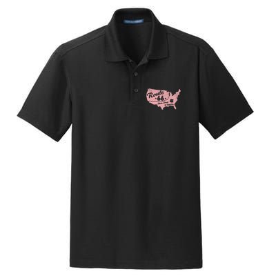 USA Route 66 Main Street Of America  Dry Zone Grid Polo