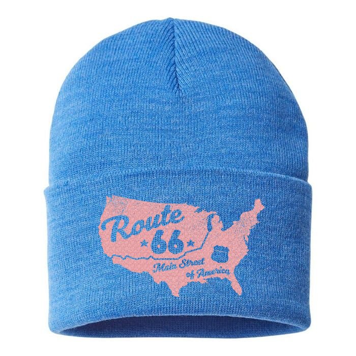 USA Route 66 Main Street Of America  Sustainable Knit Beanie