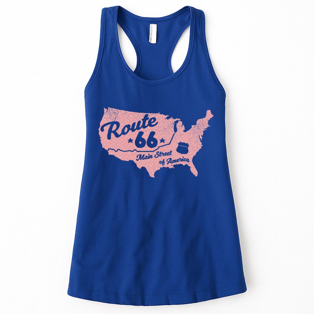 USA Route 66 Main Street Of America  Womens Tank Top