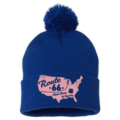 USA Route 66 Main Street Of America  Pom Pom 12in Knit Beanie