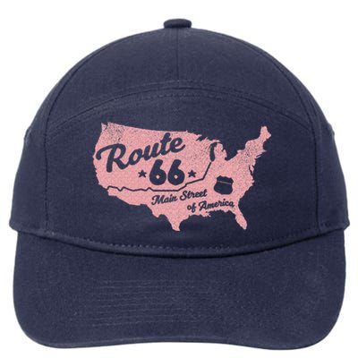 USA Route 66 Main Street Of America  7-Panel Snapback Hat