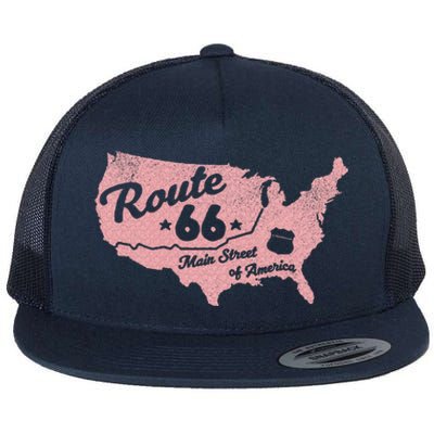 USA Route 66 Main Street Of America  Flat Bill Trucker Hat