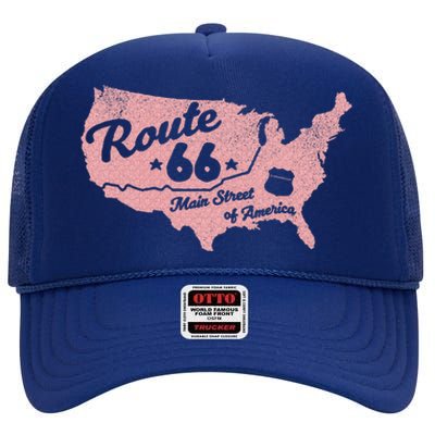 USA Route 66 Main Street Of America  High Crown Mesh Back Trucker Hat