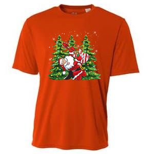 Unique Rock And Roll Santa Claus Guitar Player Christmas Gift Cooling Performance Crew T-Shirt