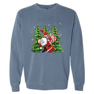 Unique Rock And Roll Santa Claus Guitar Player Christmas Gift Garment-Dyed Sweatshirt