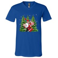 Unique Rock And Roll Santa Claus Guitar Player Christmas Gift V-Neck T-Shirt