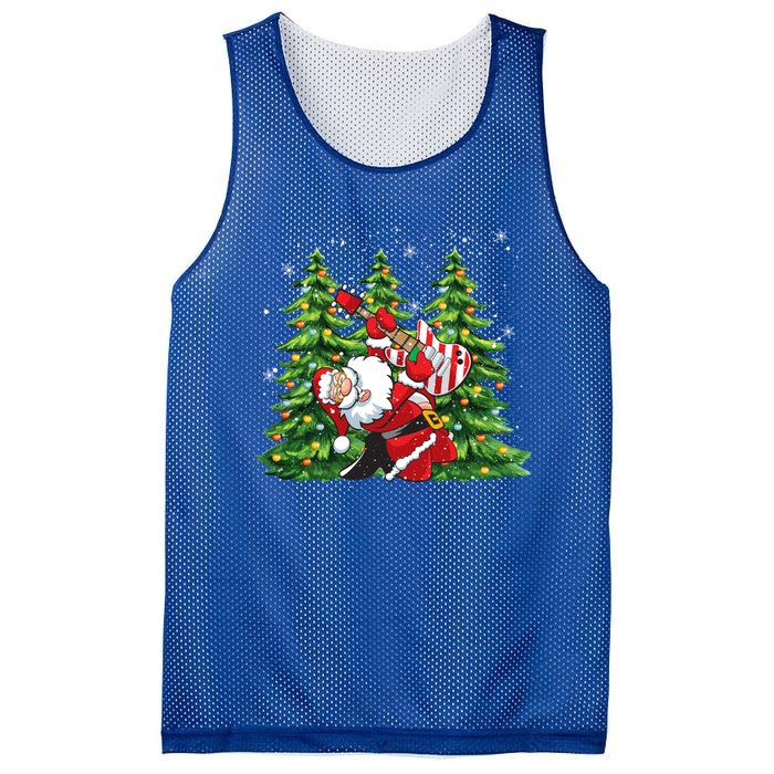 Unique Rock And Roll Santa Claus Guitar Player Christmas Gift Mesh Reversible Basketball Jersey Tank