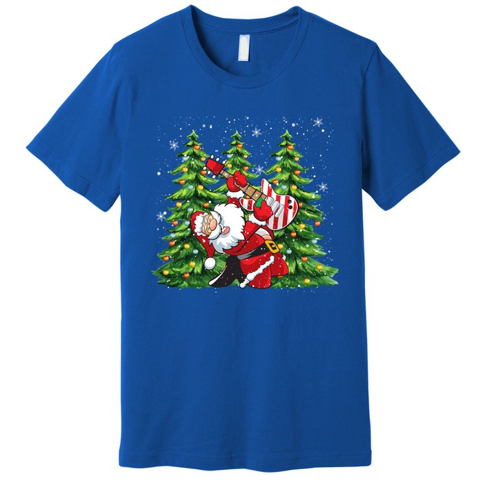 Unique Rock And Roll Santa Claus Guitar Player Christmas Gift Premium T-Shirt