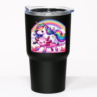 Unicorn Riding Axolotl Kawaii Rainbow Tumbler