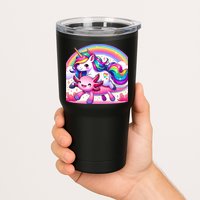 Unicorn Riding Axolotl Kawaii Rainbow Tumbler