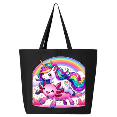 Unicorn Riding Axolotl Kawaii Rainbow 25L Jumbo Tote
