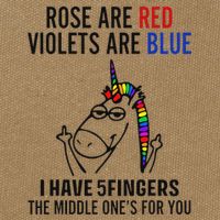 Unicorn Rose Are Red Violets Are Blue I Have 5 Fingers Cotton Canvas Backpack