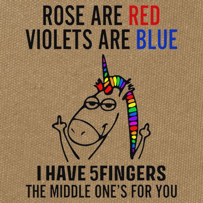 Unicorn Rose Are Red Violets Are Blue I Have 5 Fingers Cotton Canvas Backpack