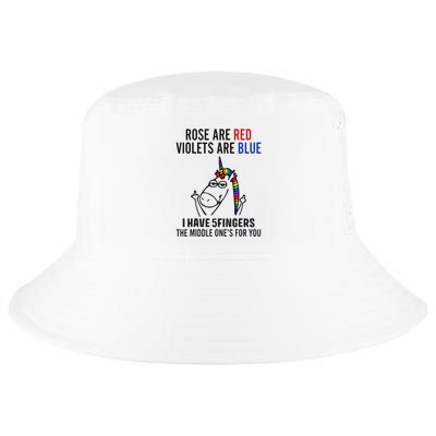 Unicorn Rose Are Red Violets Are Blue I Have 5 Fingers Cool Comfort Performance Bucket Hat