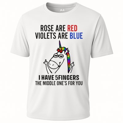 Unicorn Rose Are Red Violets Are Blue I Have 5 Fingers Performance Shirt