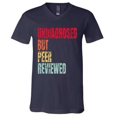 Undiagnosed Retro But Peerreviewed V-Neck T-Shirt