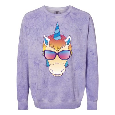 Unicorn Rainbow Cartoon Colorblast Crewneck Sweatshirt