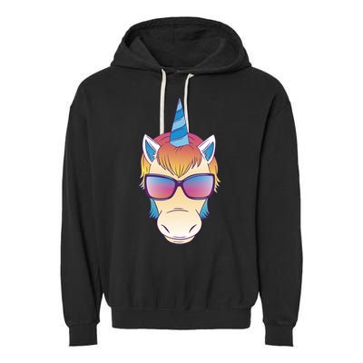 Unicorn Rainbow Cartoon Garment-Dyed Fleece Hoodie