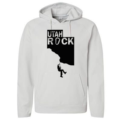 Utah Rock Climbing Performance Fleece Hoodie