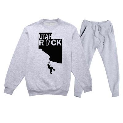 Utah Rock Climbing Premium Crewneck Sweatsuit Set