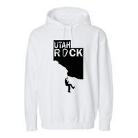 Utah Rock Climbing Garment-Dyed Fleece Hoodie