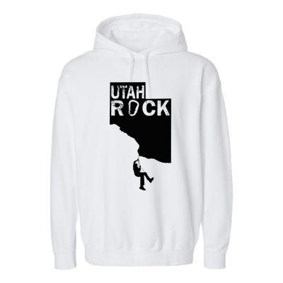 Utah Rock Climbing Garment-Dyed Fleece Hoodie