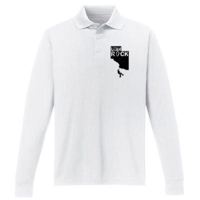 Utah Rock Climbing Performance Long Sleeve Polo