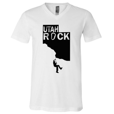 Utah Rock Climbing V-Neck T-Shirt