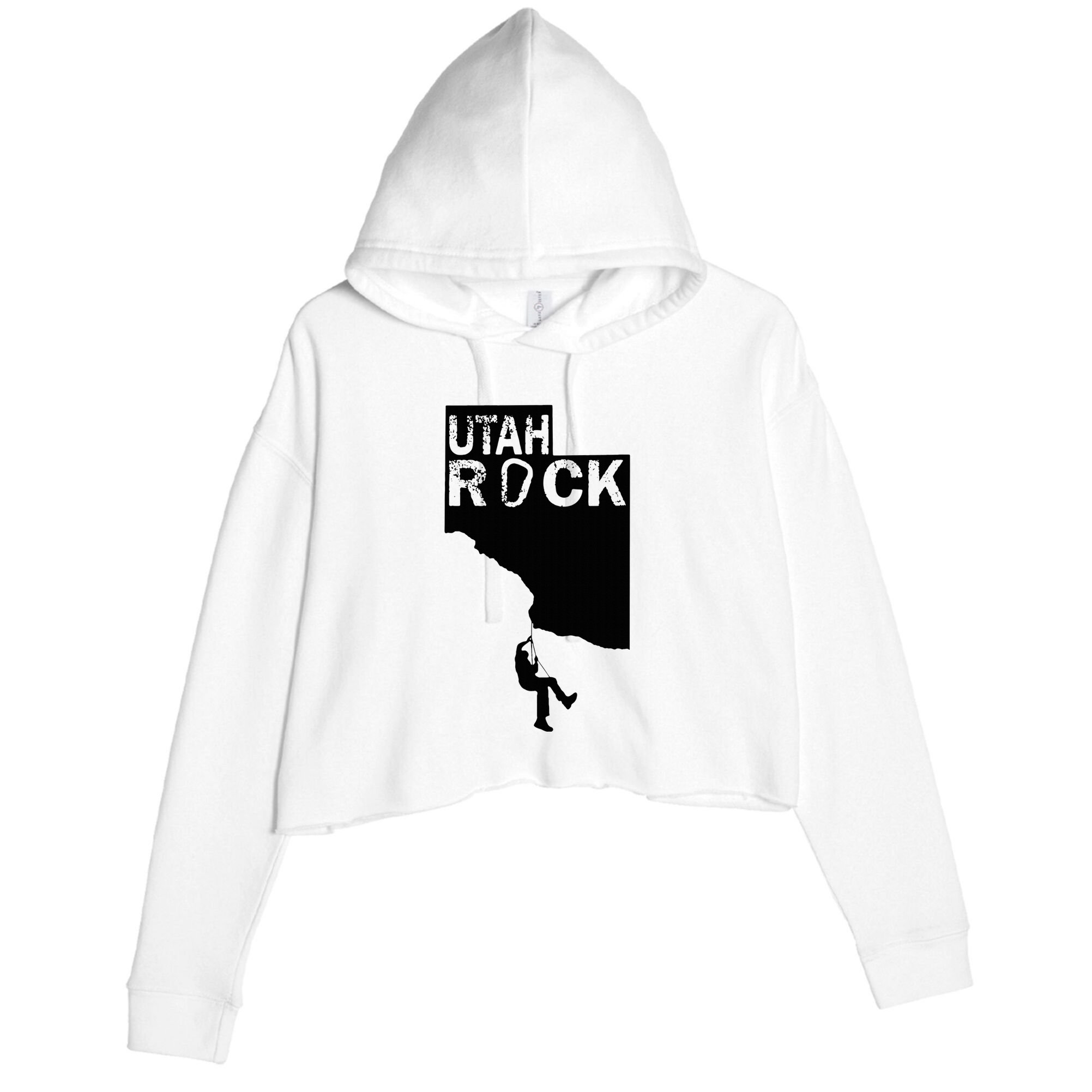 Utah Rock Climbing Crop Fleece Hoodie