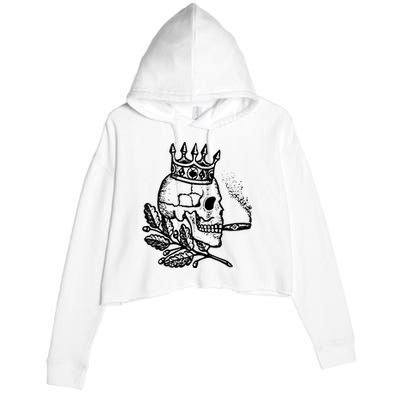 Unusual Rockabilly Crown Cigar Crop Fleece Hoodie