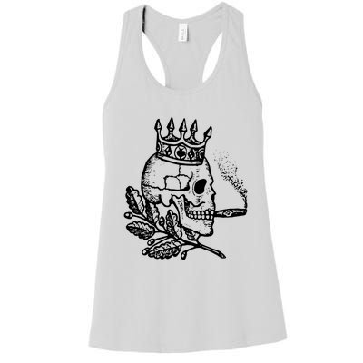 Unusual Rockabilly Crown Cigar Women's Racerback Tank