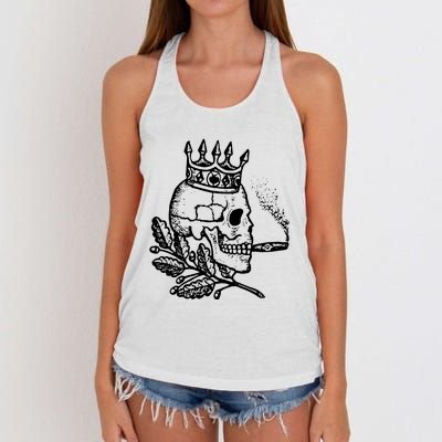 Unusual Rockabilly Crown Cigar Women's Knotted Racerback Tank