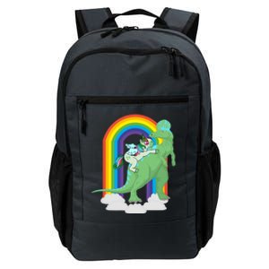 Unicorn Riding Dinosaur Gift Rainbow Gift Daily Commute Backpack