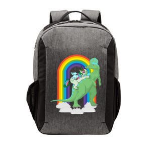 Unicorn Riding Dinosaur Gift Rainbow Gift Vector Backpack