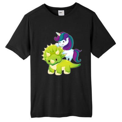 Unicorn Riding Dinosaur Funny Gift Triceratops Squad Gift Tall Fusion ChromaSoft Performance T-Shirt