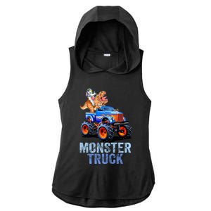 Unicorn Riding Dinosaur Monster Truck Monster Cool Engines Gift Ladies PosiCharge Tri-Blend Wicking Draft Hoodie Tank