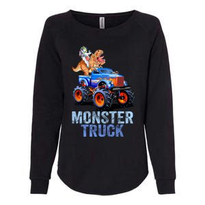 Unicorn Riding Dinosaur Monster Truck Monster Cool Engines Gift Womens California Wash Sweatshirt