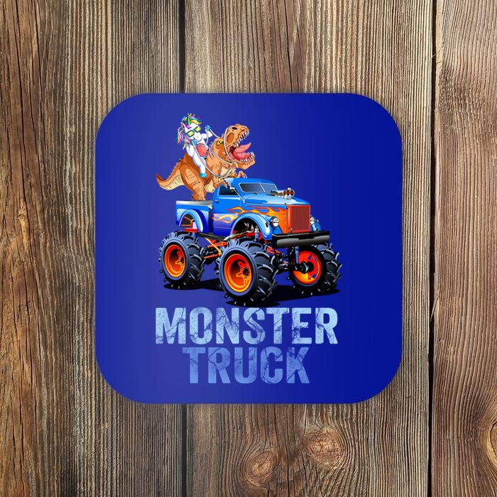 Unicorn Riding Dinosaur Monster Truck Monster Cool Engines Gift Coaster