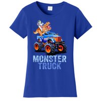 Unicorn Riding Dinosaur Monster Truck Monster Cool Engines Gift Women's T-Shirt