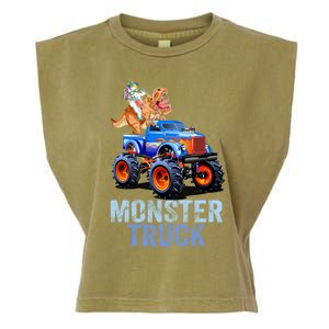 Unicorn Riding Dinosaur Monster Truck Monster Cool Engines Gift Garment-Dyed Women's Muscle Tee