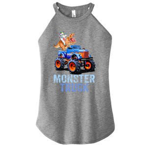 Unicorn Riding Dinosaur Monster Truck Monster Cool Engines Gift Women's Perfect Tri Rocker Tank