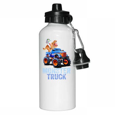 Unicorn Riding Dinosaur Monster Truck Monster Cool Engines Gift Aluminum Water Bottle