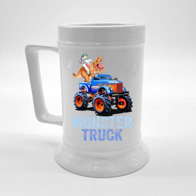 Unicorn Riding Dinosaur Monster Truck Monster Cool Engines Gift Beer Stein