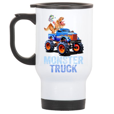 Unicorn Riding Dinosaur Monster Truck Monster Cool Engines Gift Stainless Steel Travel Mug