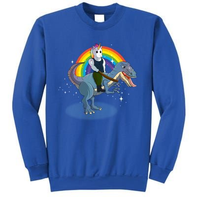 Unicorn Riding Dinosaur Rex Christmas Gift Birthday Gift Sweatshirt