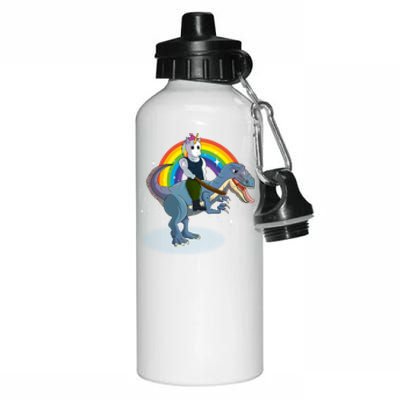 Unicorn Riding Dinosaur Rex Christmas Gift Birthday Gift Aluminum Water Bottle 