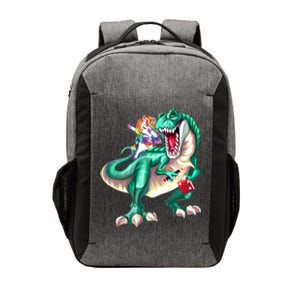 Unicorn Riding Dinosaur School Gift Vector Backpack